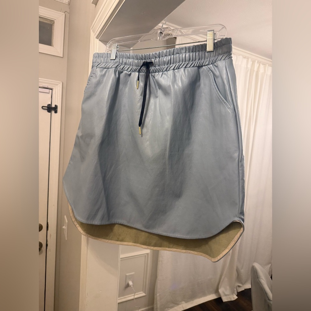 Never a Wallflower Powder Blue Track Skirt XXL